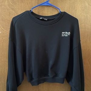 cropped black ZARA sweater